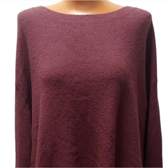 Caslon Wool Blend Textured Sweater Zipper in Back, Burgundy color. Plus 3X NWT - Picture 3 of 8